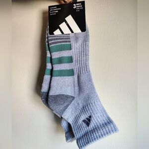 Adidas Gray and Green Men's Crew Socks